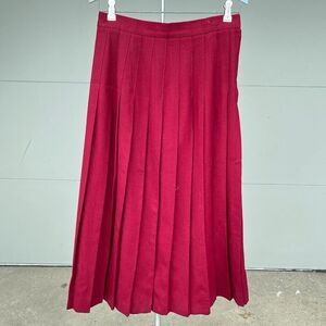 Vintage Talbots 100% Worsted Wool Pleated Midi Skirt Made in USA Size 6